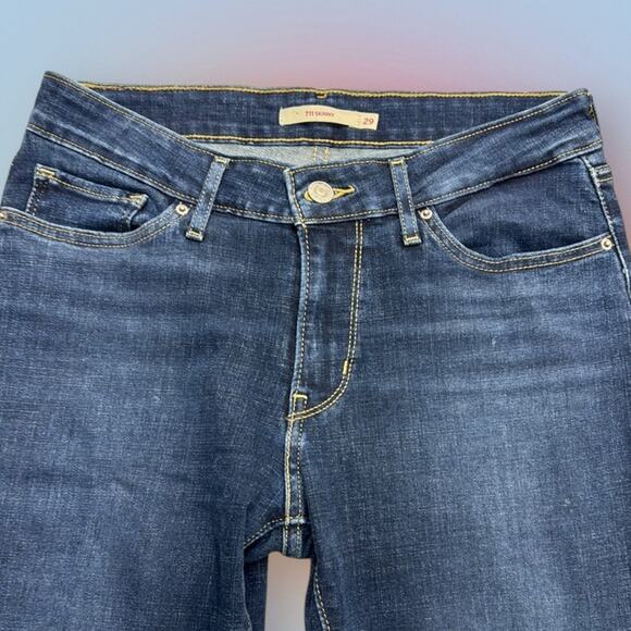 LEVI’S 711 SKINNY Women's 29 Blue Jeans with Knee Holes - Picture 1 of 4